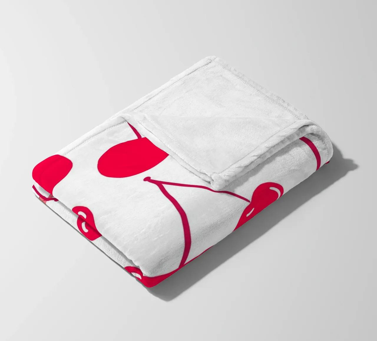 Valentine's Day design red cherries pattern fleece blanket by gulsengunel