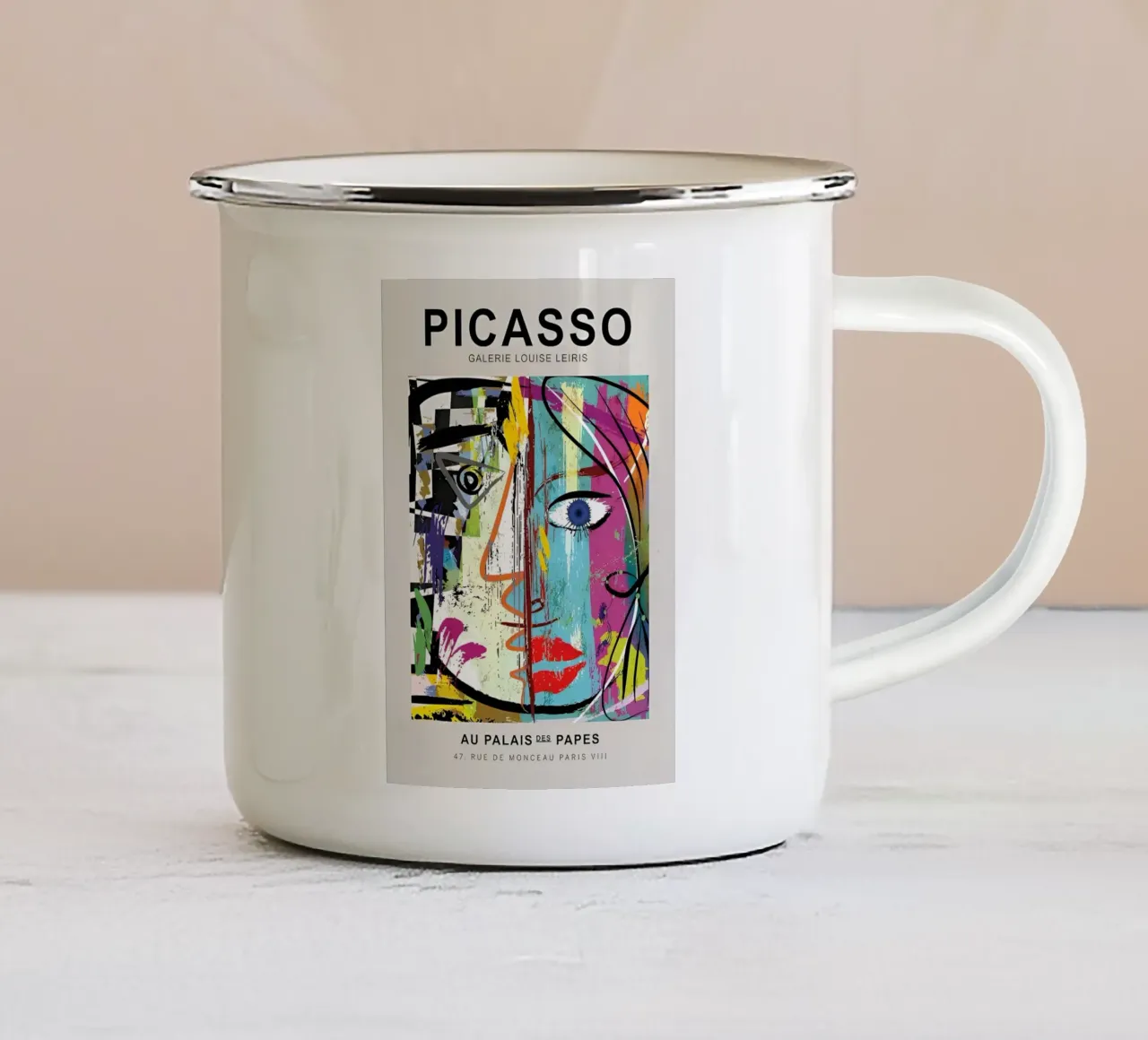 Picasso Gallery Louise Leiris Abstract Cubist Print enamel mug by homdeco