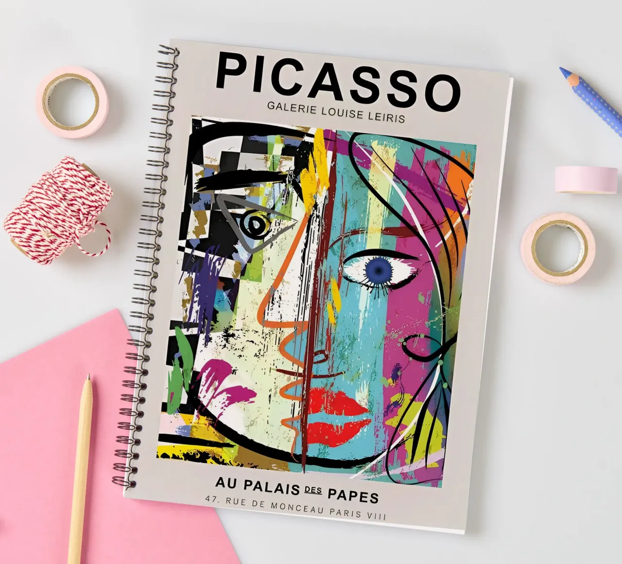 Picasso Gallery Louise Leiris Abstract Cubist Print spiral notebook by homdeco