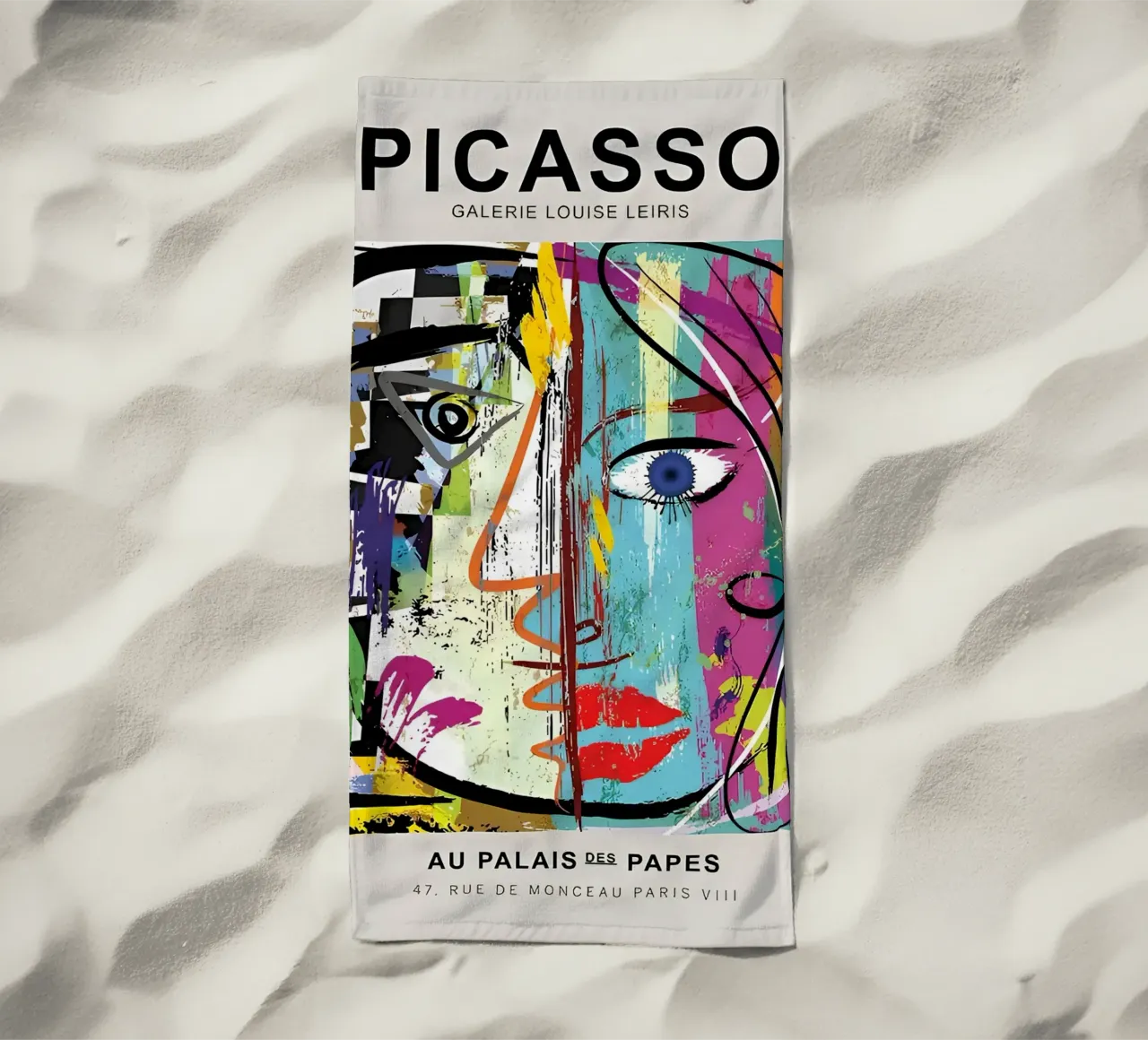 Picasso Gallery Louise Leiris Abstract Cubist Print beach towel by homdeco