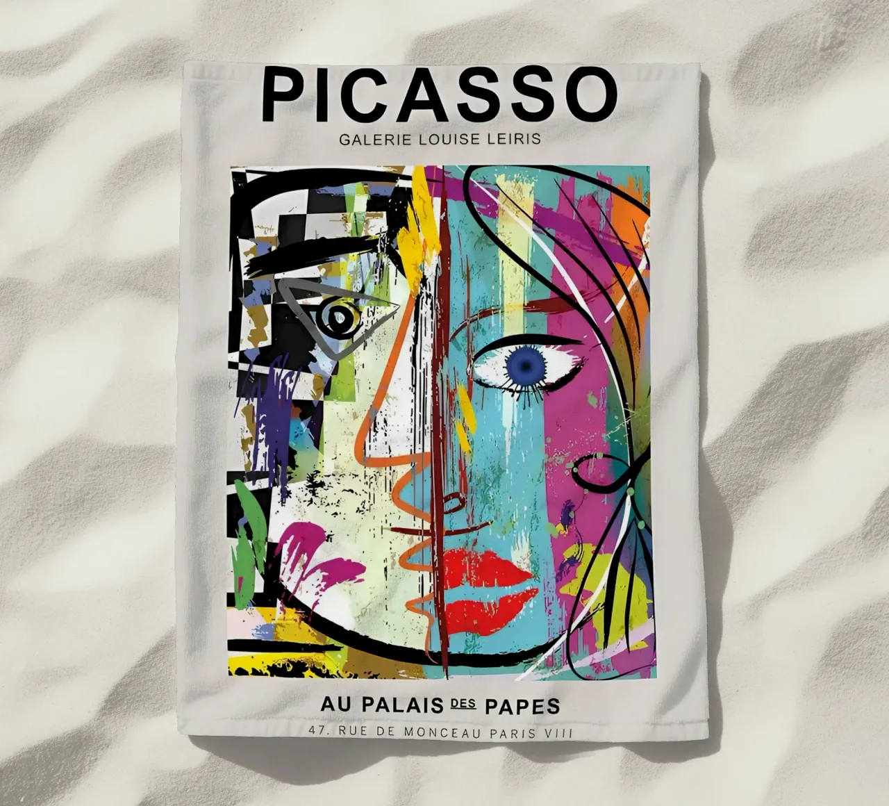 Picasso Gallery Louise Leiris Abstract Cubist Print beach towel by homdeco
