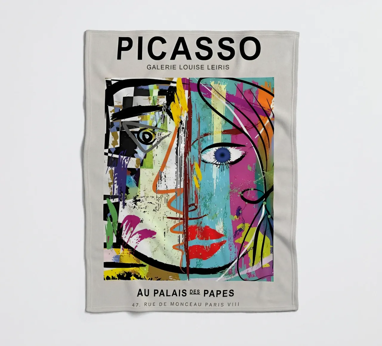Picasso Gallery Louise Leiris Abstract Cubist Print fleece blanket by homdeco