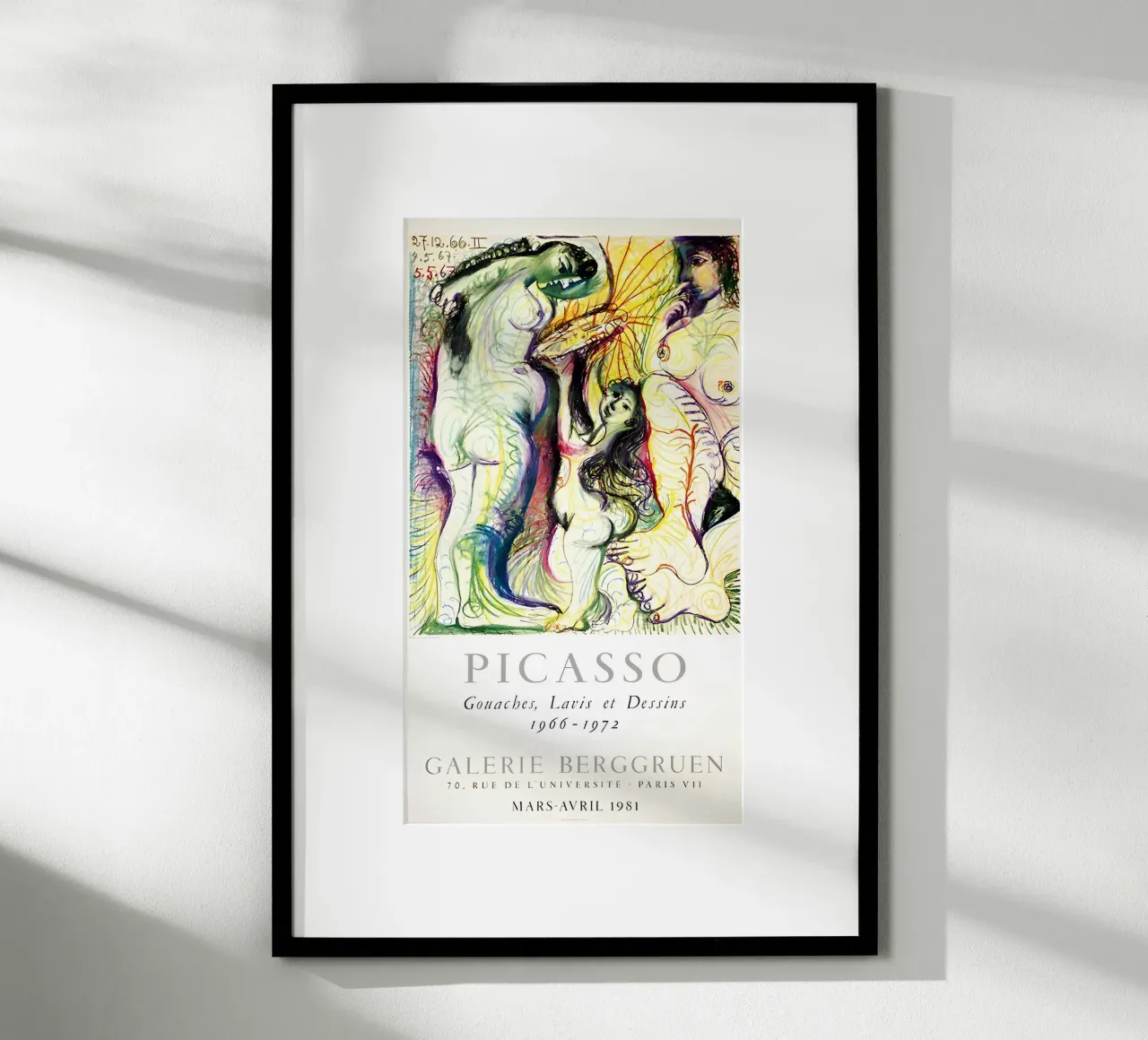 Gouaches, lavaggi e disegni di Picasso 1966-1972 Poster poster con telaio in legno da homdeco