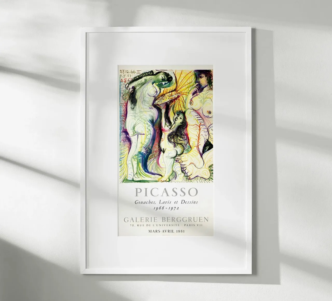 Gouaches, lavaggi e disegni di Picasso 1966-1972 Poster poster con telaio in legno da homdeco
