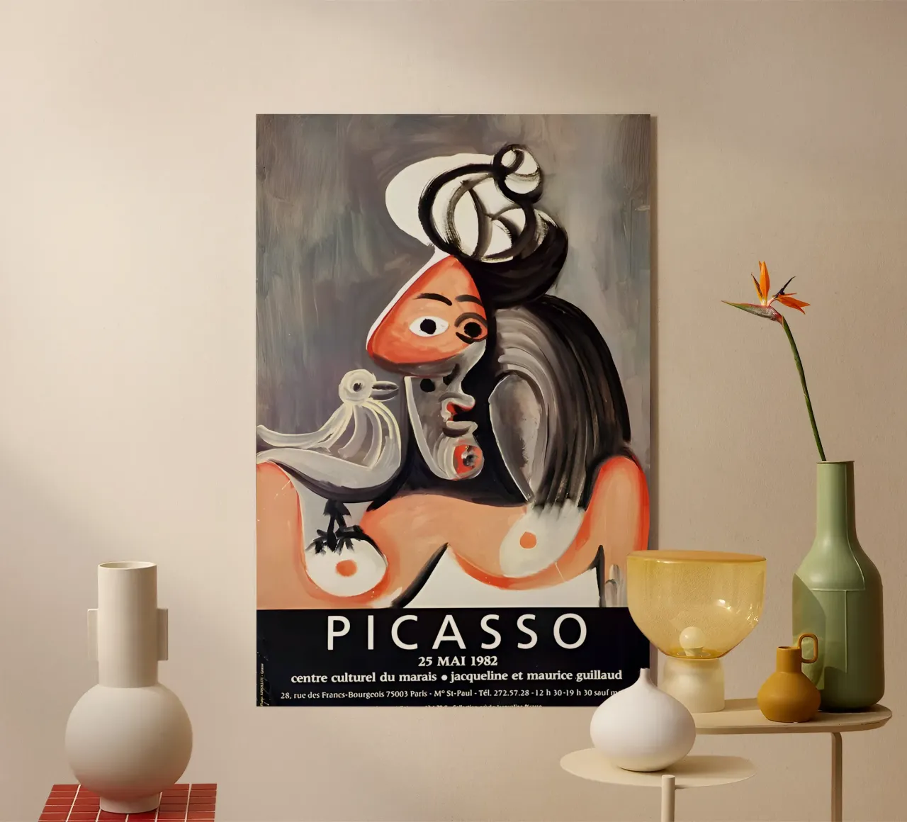 Poster della mostra di Picasso Jacqueline e Maurice Guillaud plexiglass da homdeco