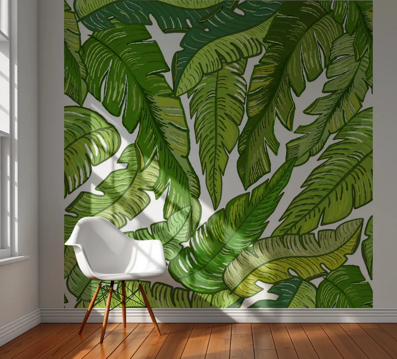 Tropical banana leaves photo wallpaper by gulsengunel
