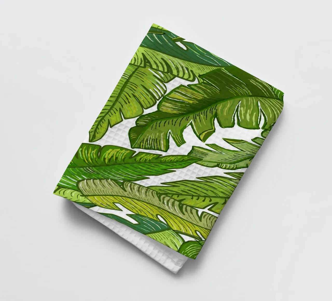 Tropical banana leaves tea towel by gulsengunel