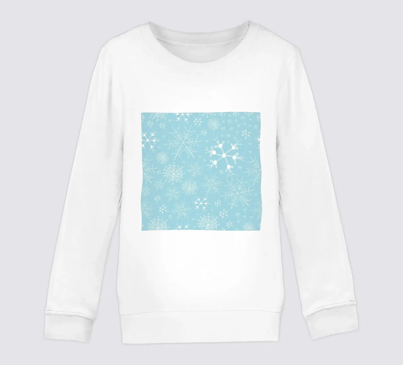 Fiocchi di neve bianchi con sfondo blu felpa bambino da gulsengunel