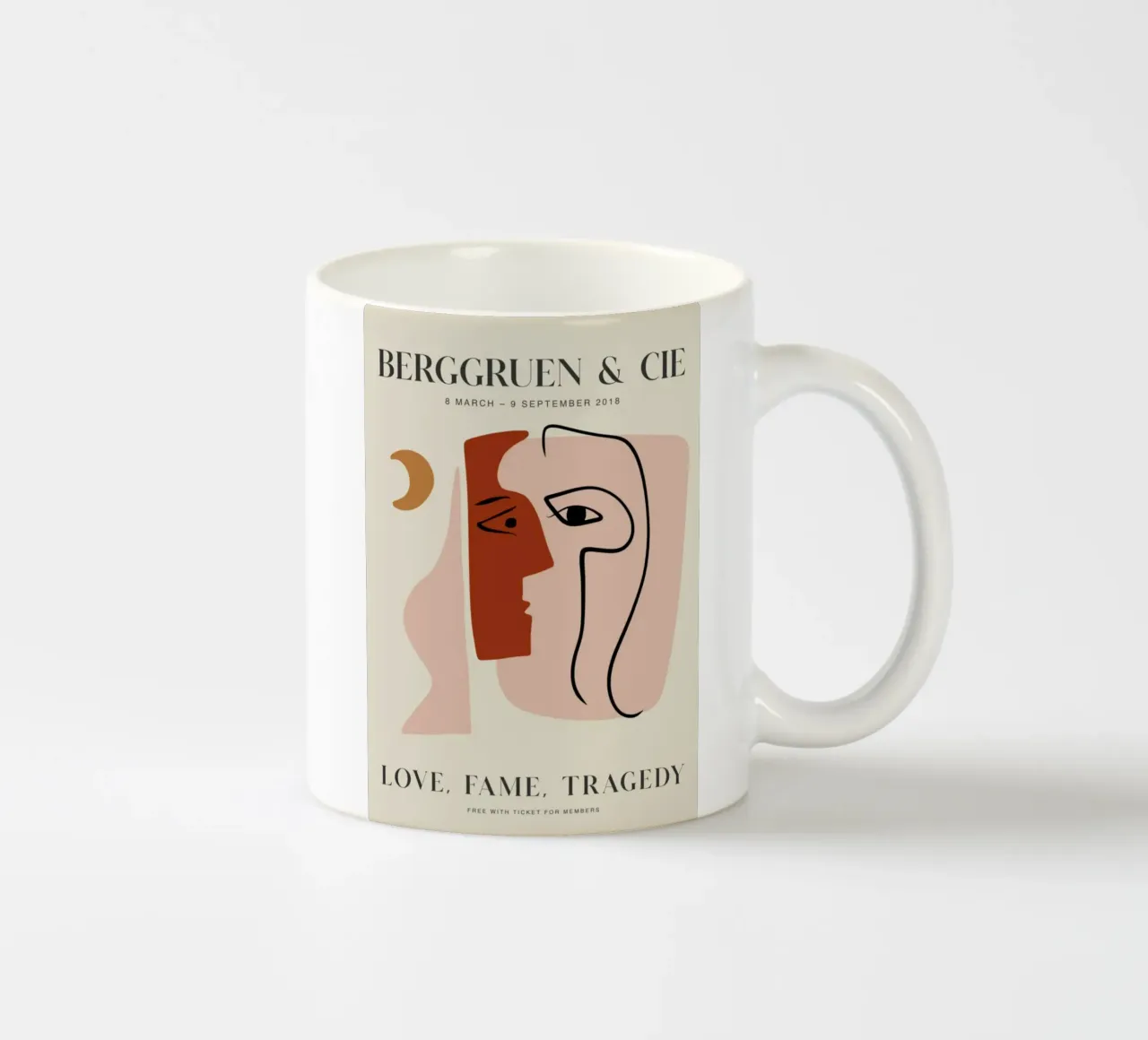 Berggruen & Cie Amore Fama Tragedia Volti astratti tazza in ceramica da homdeco