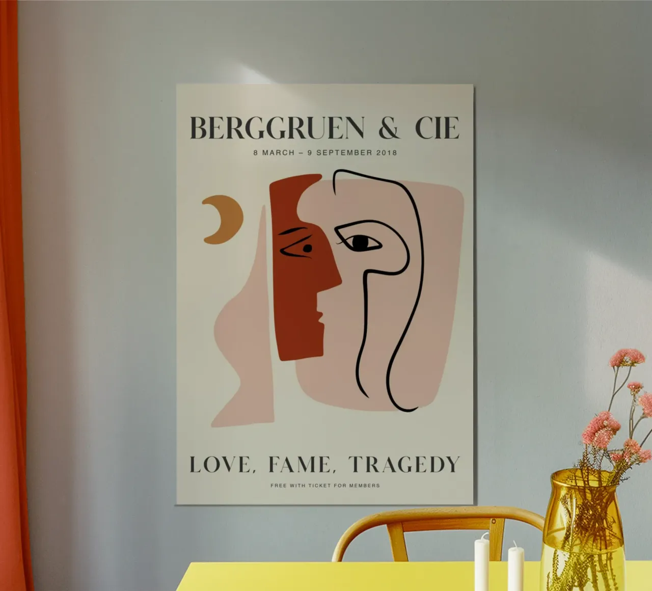 Berggruen & Cie Amore Fama Tragedia Volti astratti poster da homdeco