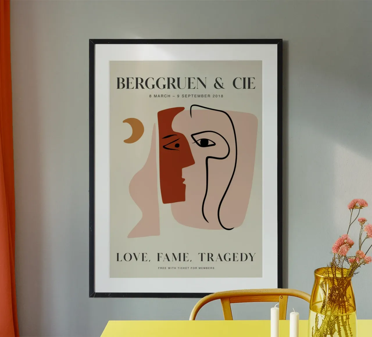 Berggruen & Cie Amore Fama Tragedia Volti astratti poster da homdeco