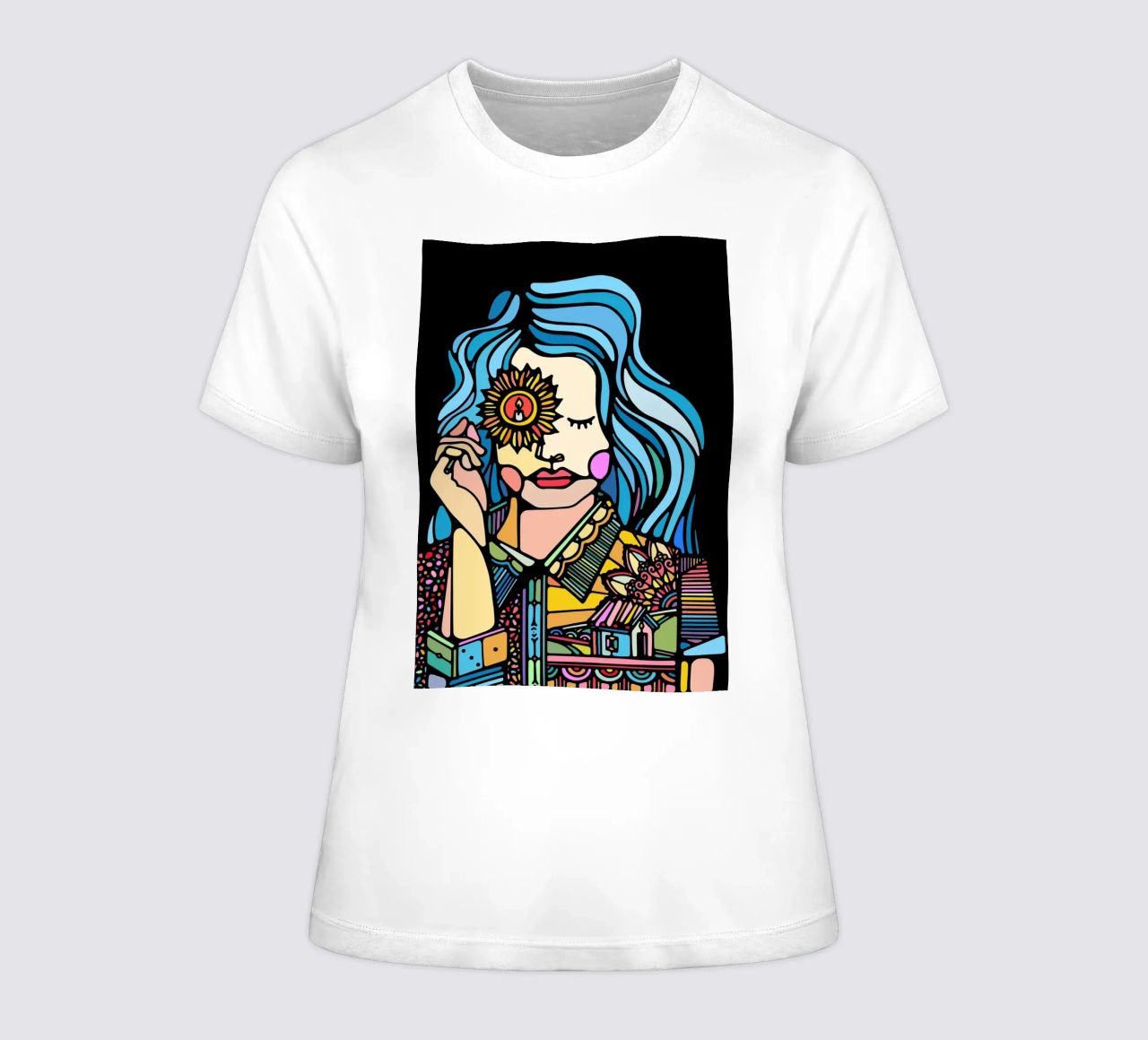 Sun eyes women's fitted t-shirt by Ninhol