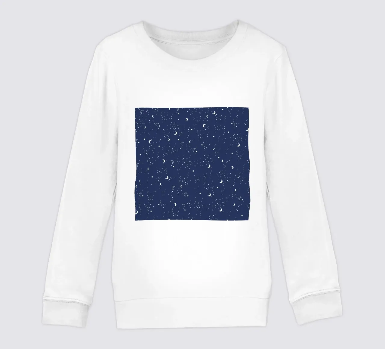 Stars and moon night navy background kids sweatshirt by gulsengunel