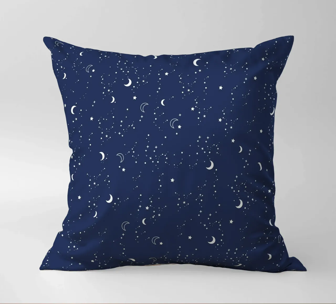 Stars and moon night navy background decorative cushion by gulsengunel