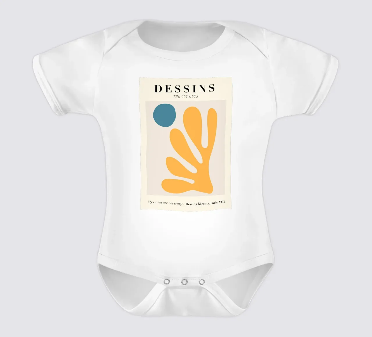 Dessins Cut-Outs Abstract Orange & Blue Print short-sleeve baby romper by homdeco