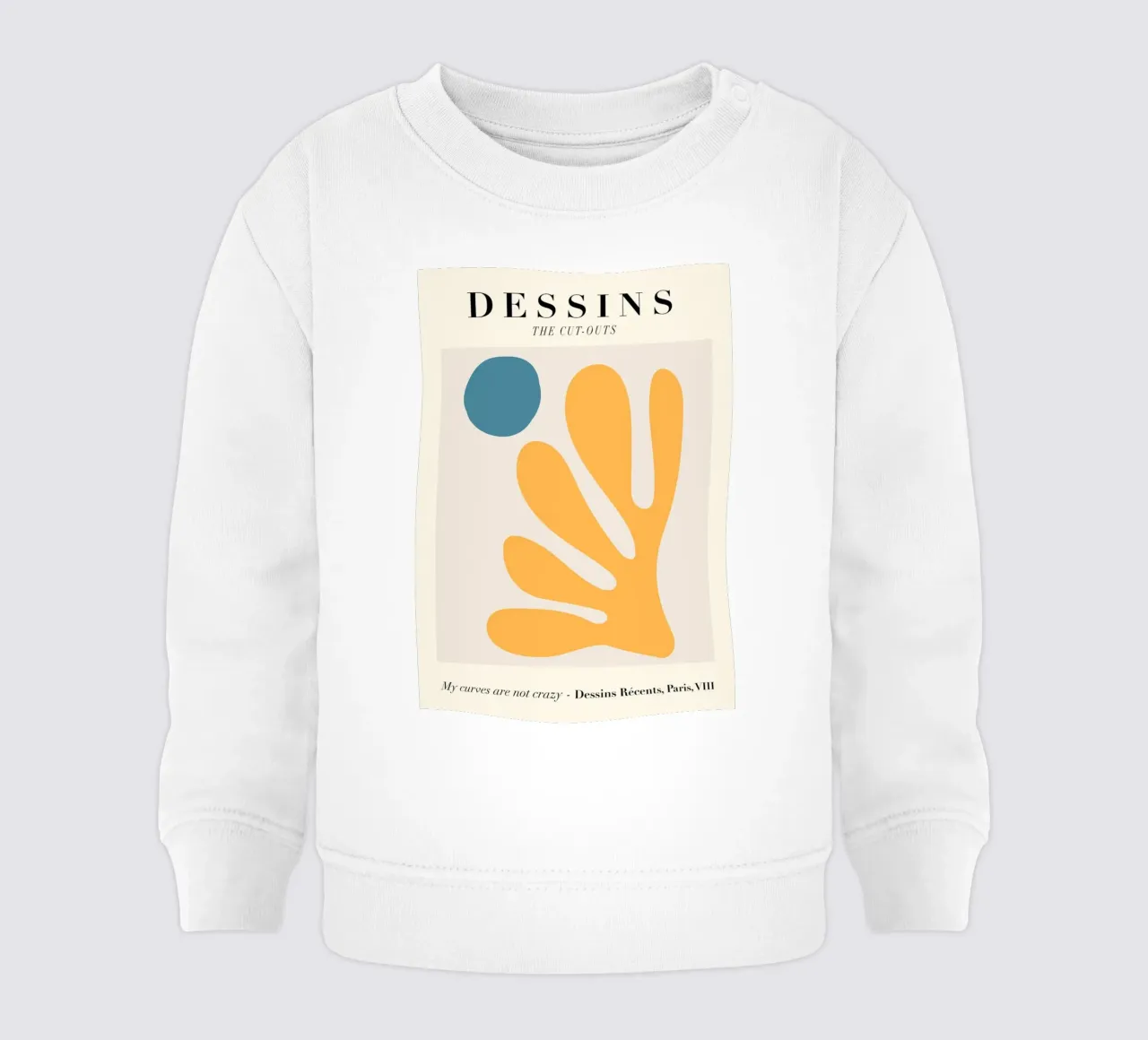 Dessins Recortables Estampado Abstracto Naranja y Azul sudadera de bebé de homdeco
