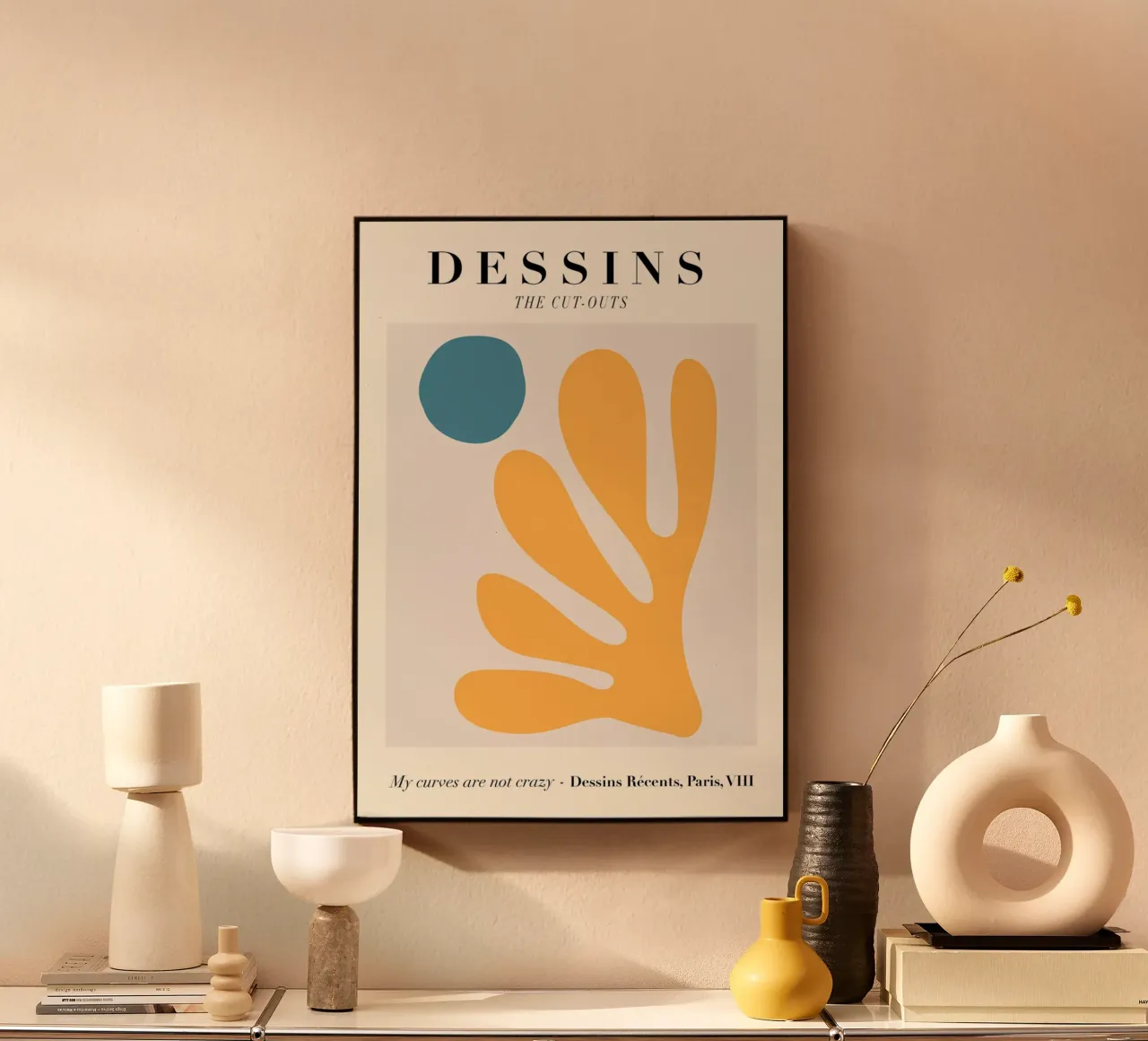 Dessins Cut-Outs Stampa astratta arancione e blu pannello forex da homdeco