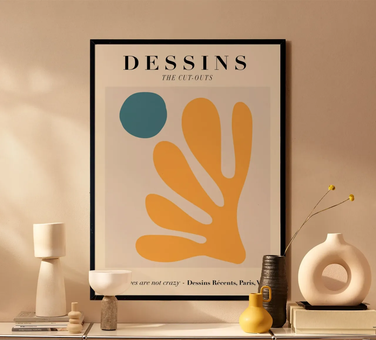 Dessins Recortables Estampado Abstracto Naranja y Azul poster de homdeco