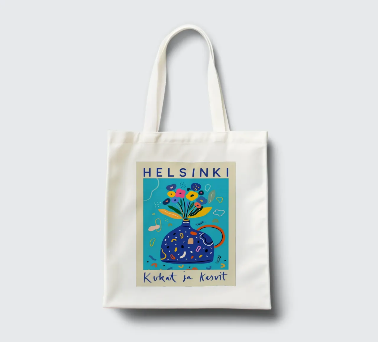 Helsinki Fiori e piante Vaso floreale astratto borsa in juta da homdeco