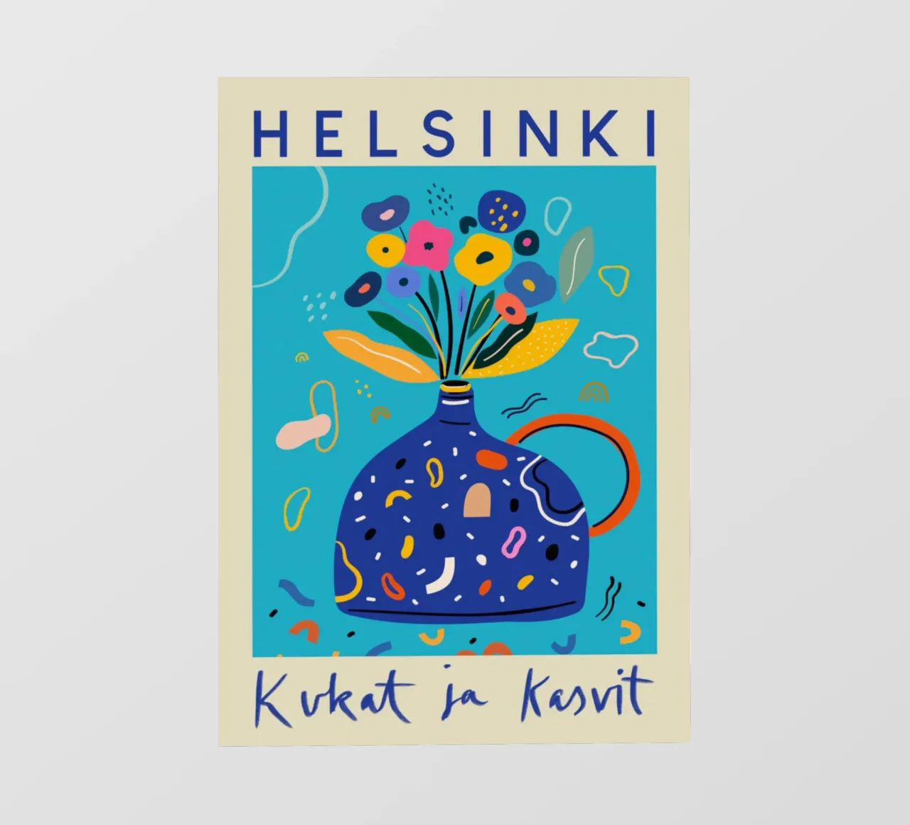 Helsinki Fiori e piante Vaso floreale astratto telo in pvc da homdeco