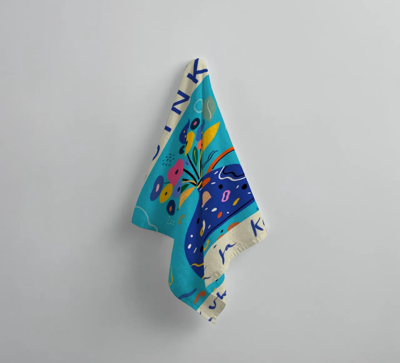 Helsinki Fiori e piante Vaso floreale astratto asciugamano da bagno da homdeco