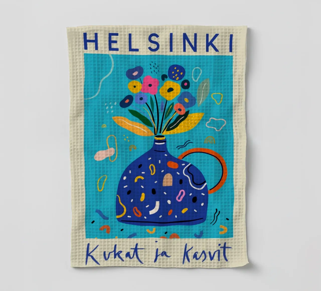 Helsinki Fiori e piante Vaso floreale astratto canovaccio da cucina da homdeco