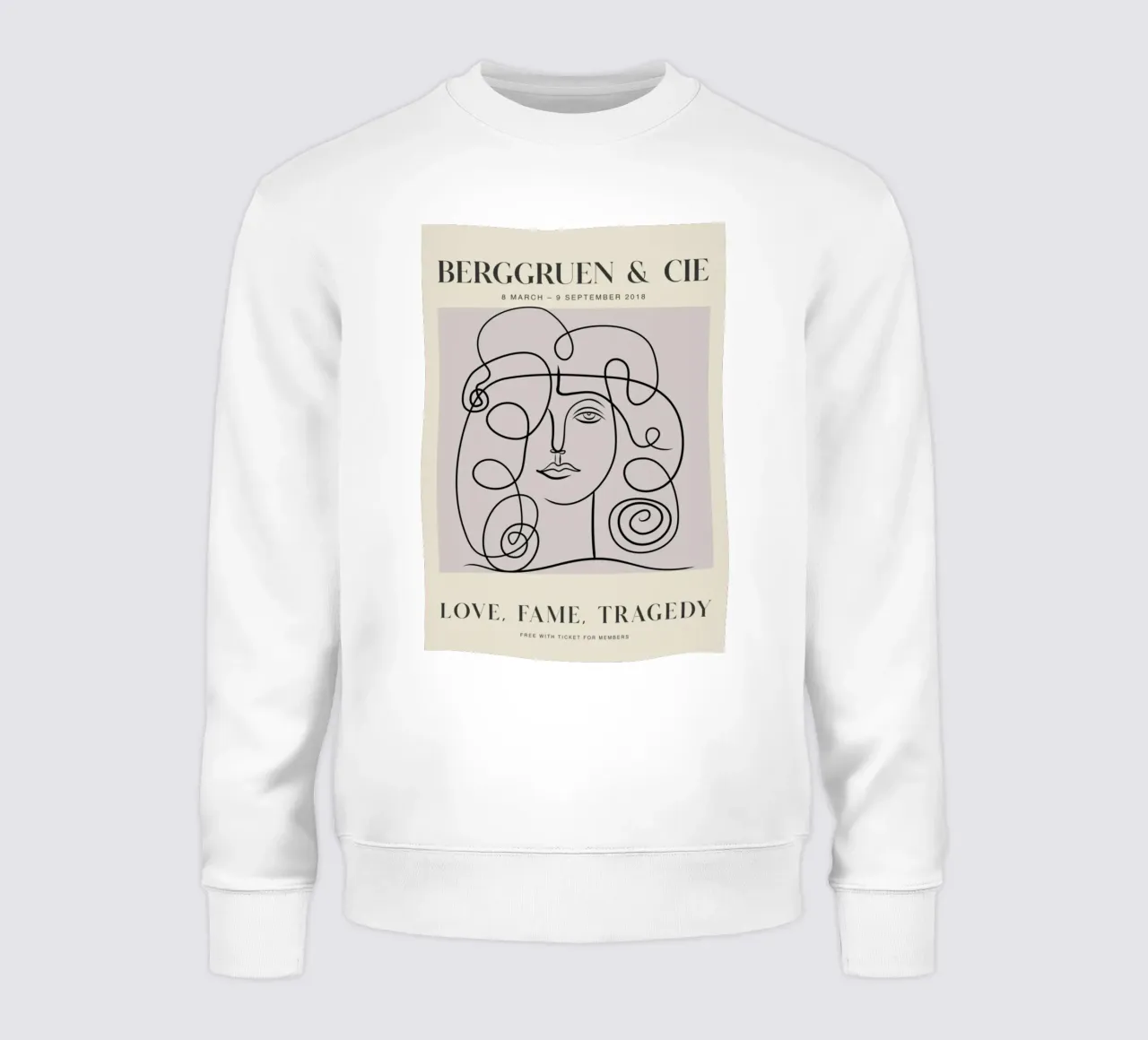 Berggruen & Cie Amore Fama Tragedia Line Art felpa da homdeco