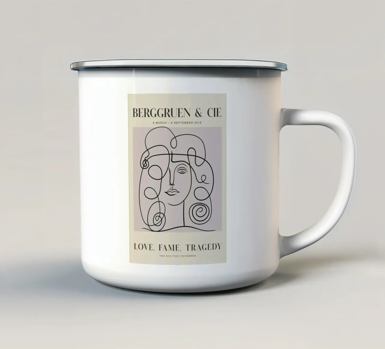 Berggruen & Cie Amore Fama Tragedia Line Art tazza in smalto da homdeco