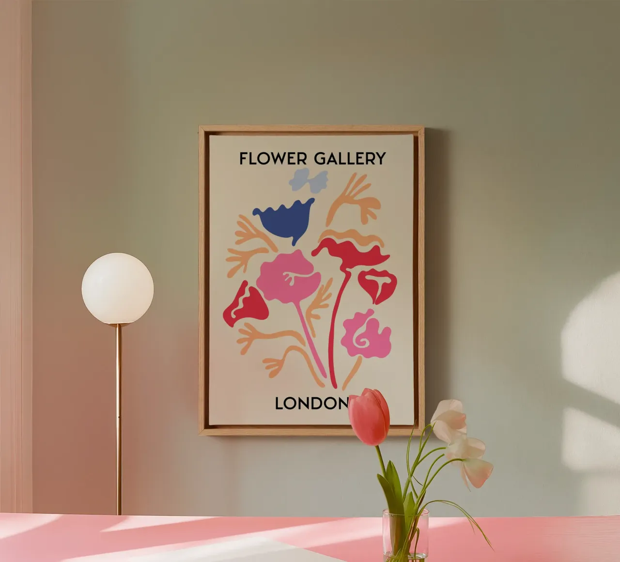London Flower Gallery Abstract Bloom Print canvas met Baklijst van homdeco