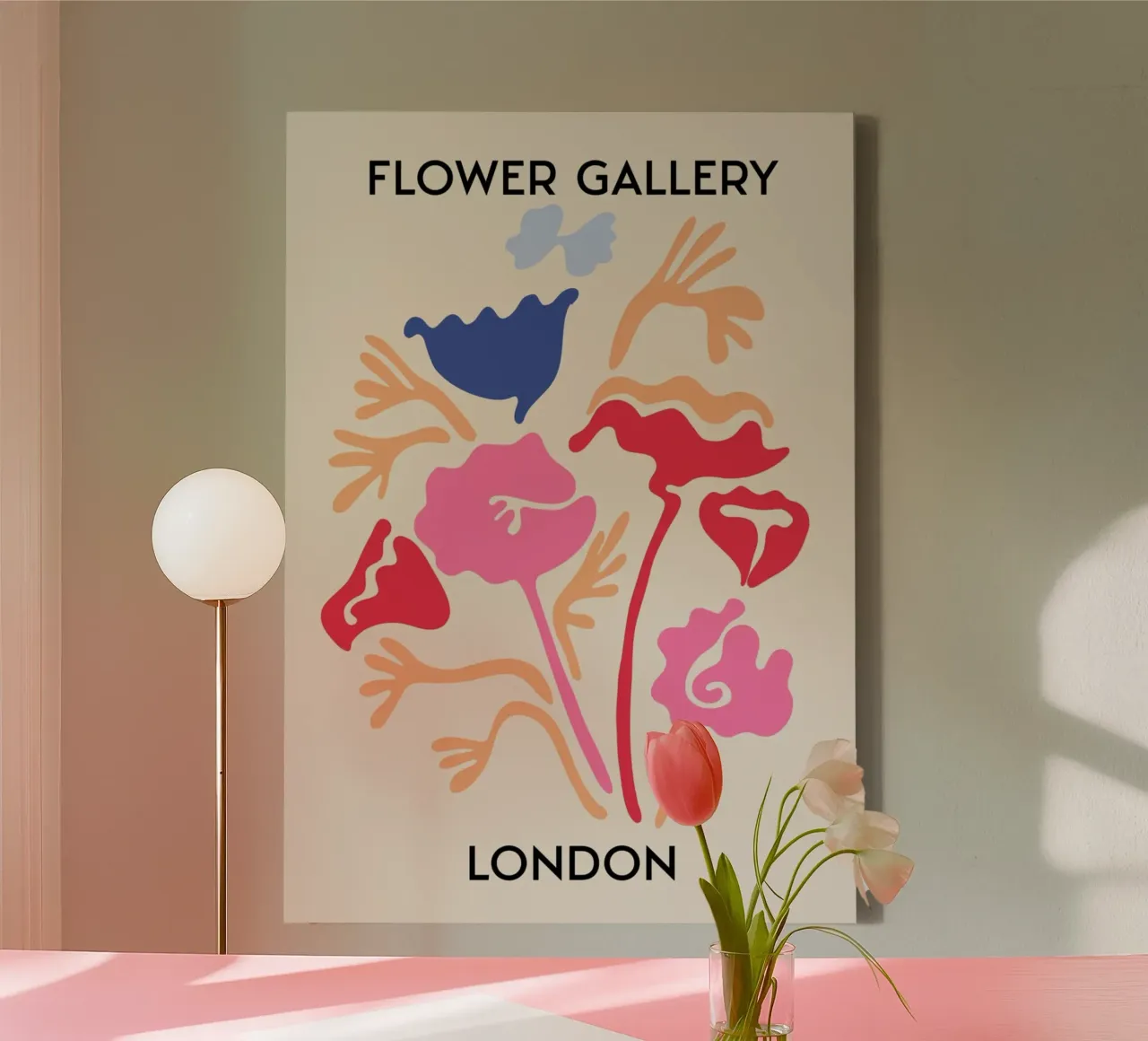 London Flower Gallery Abstract Bloom Print canvas met Baklijst van homdeco