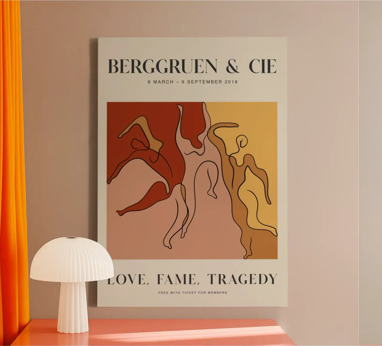 Berggruen & Cie Figure astratte Amore Fama Tragedia tela con Cornice a cassetta da homdeco