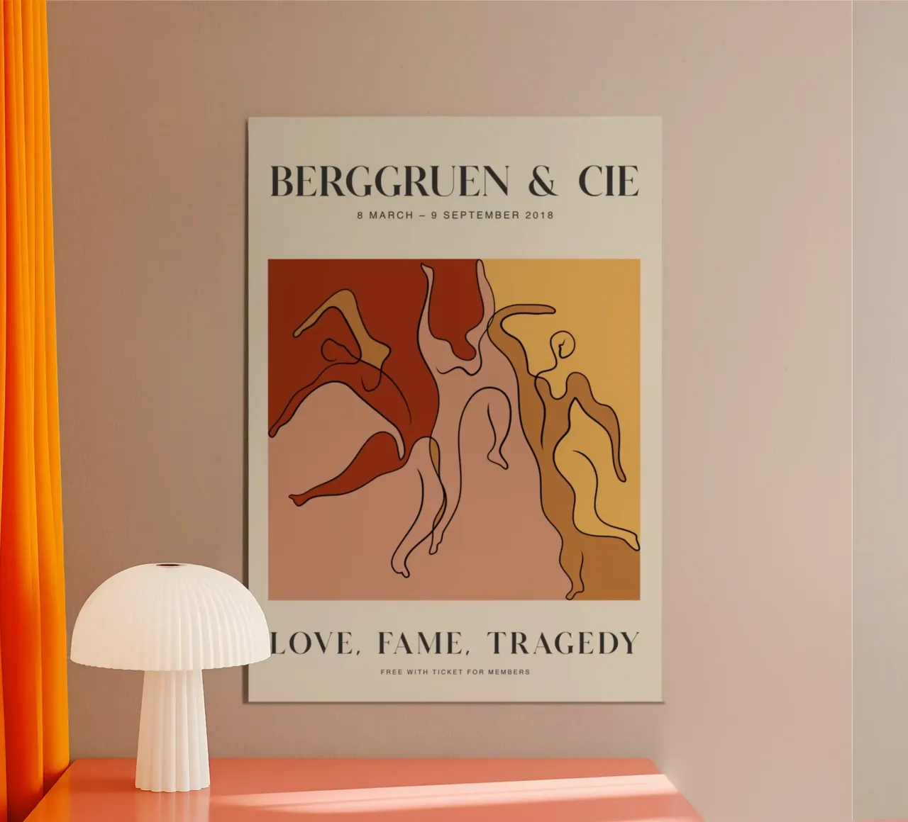 Berggruen & Cie Figure astratte Amore Fama Tragedia poster con telaio in legno da homdeco