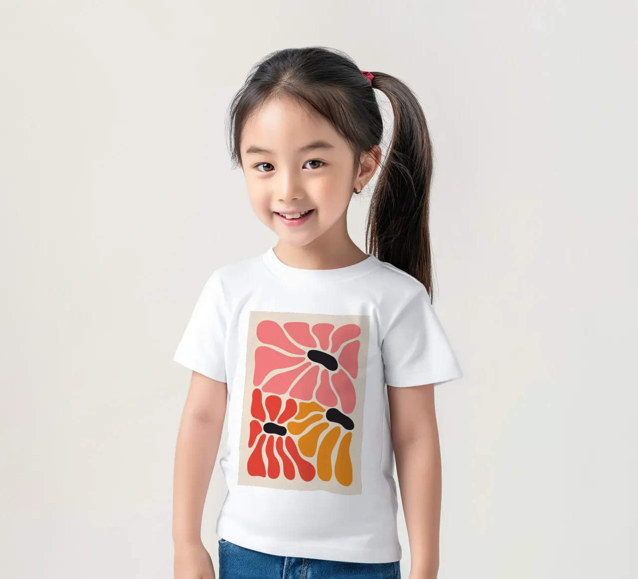 Stampa floreale astratta Petal Pop Art t-shirt bambini da homdeco