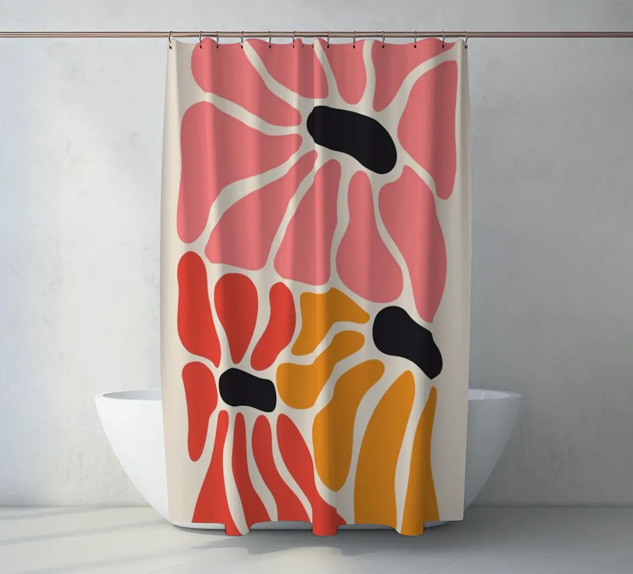 Abstract Bloemblaadjes Pop Art Floral Print douchegordijn van homdeco