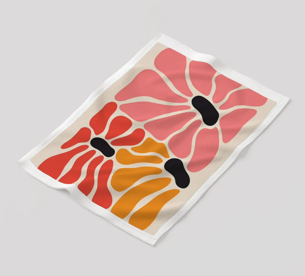 Abstract Petal Pop Art Floral Print fleece blanket by homdeco