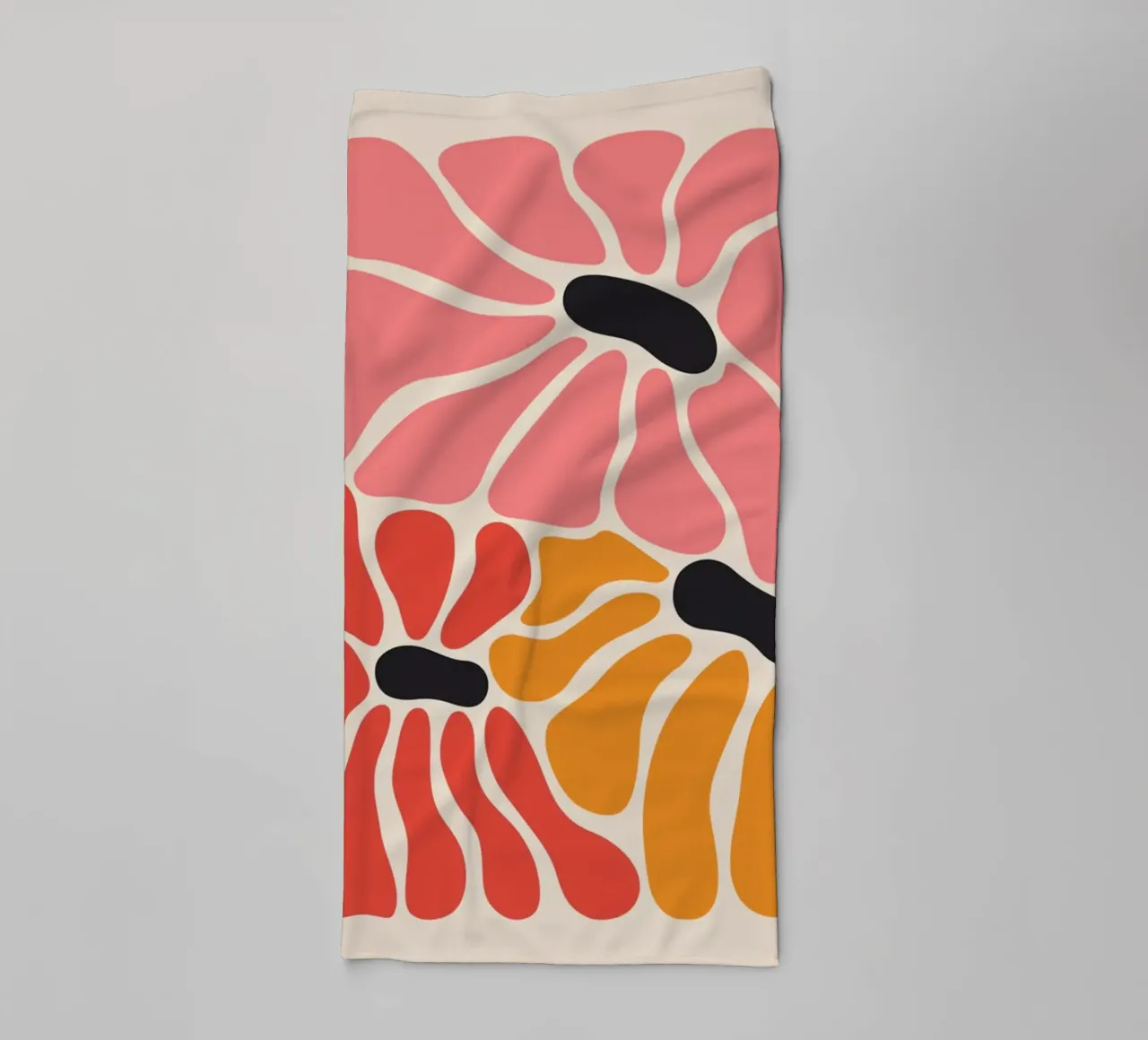 Abstract Bloemblaadjes Pop Art Floral Print badhanddoek van homdeco
