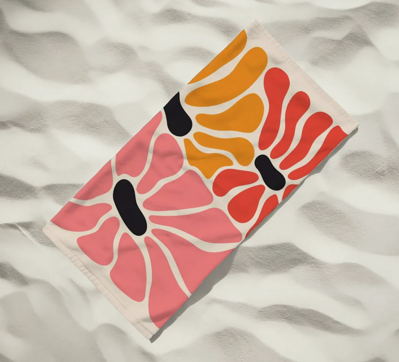 Abstract Petal Pop Art Floral Print beach towel by homdeco