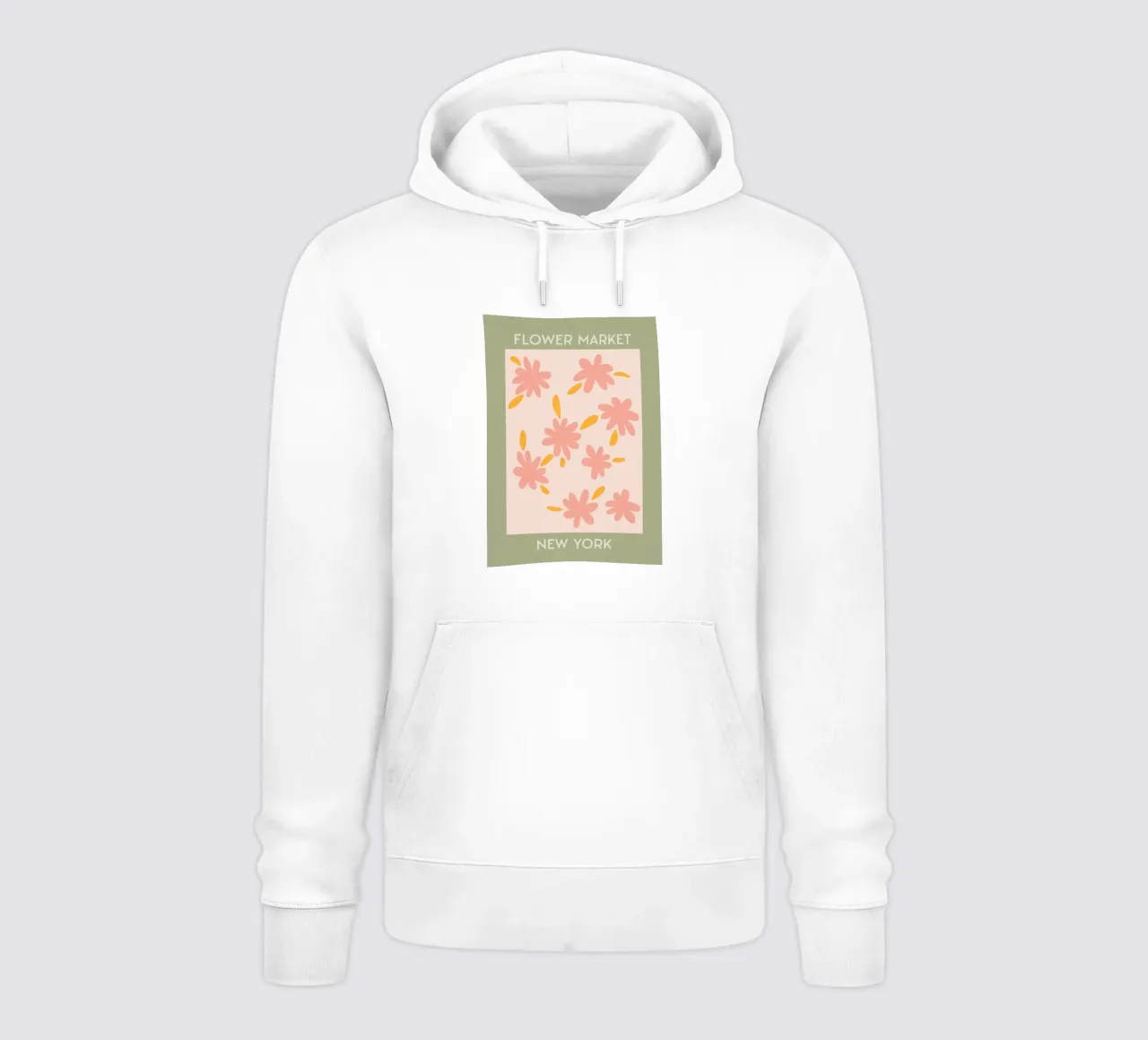 Mercato dei fiori di New York Fiore rosa astratto felpa con cappuccio da homdeco