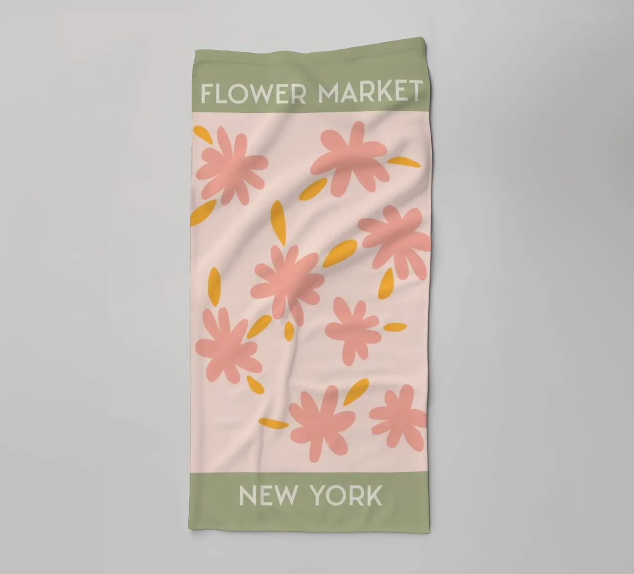 Mercato dei fiori di New York Fiore rosa astratto asciugamano da bagno da homdeco