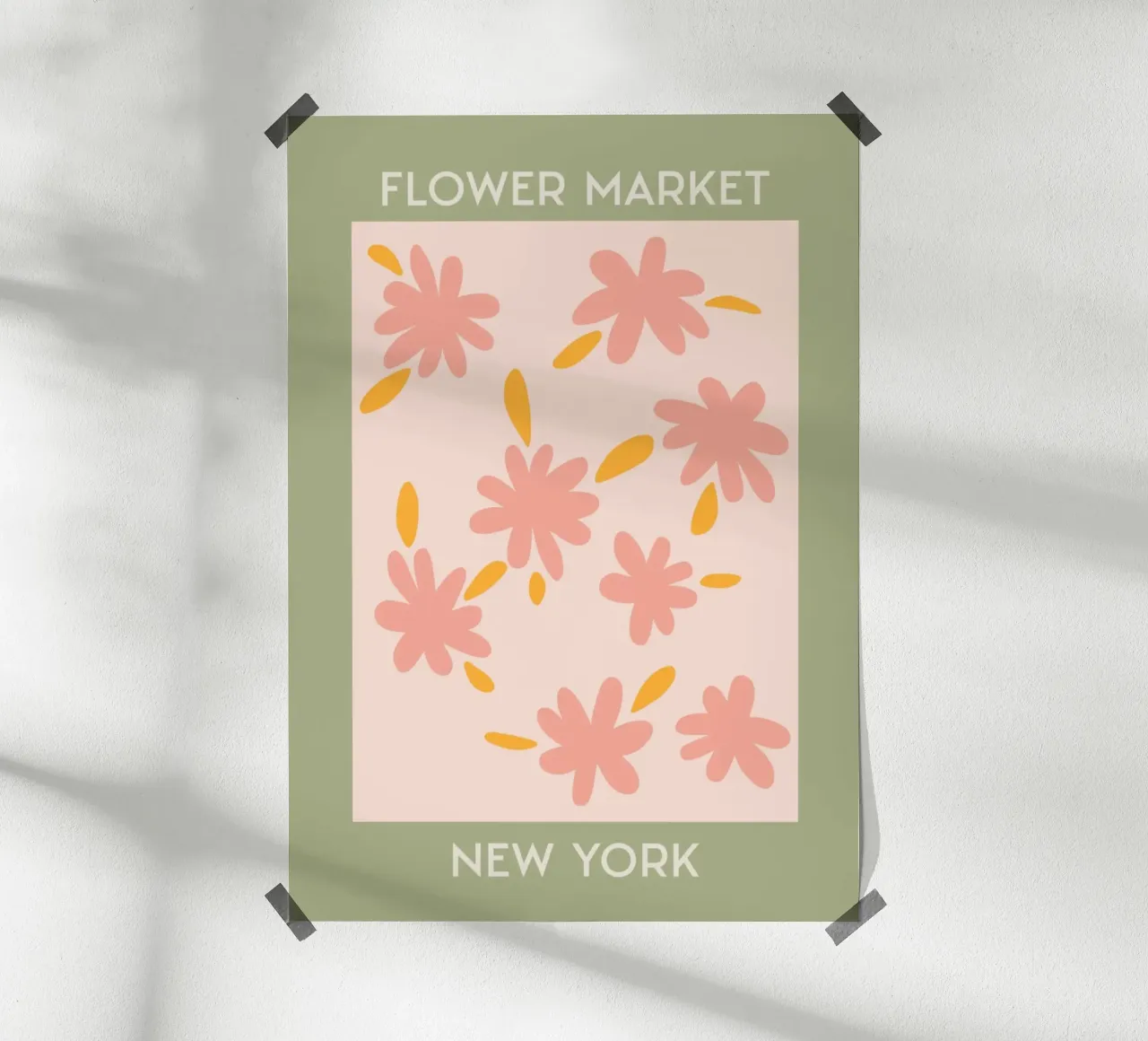 Mercato dei fiori di New York Fiore rosa astratto carta hahnemühle da homdeco
