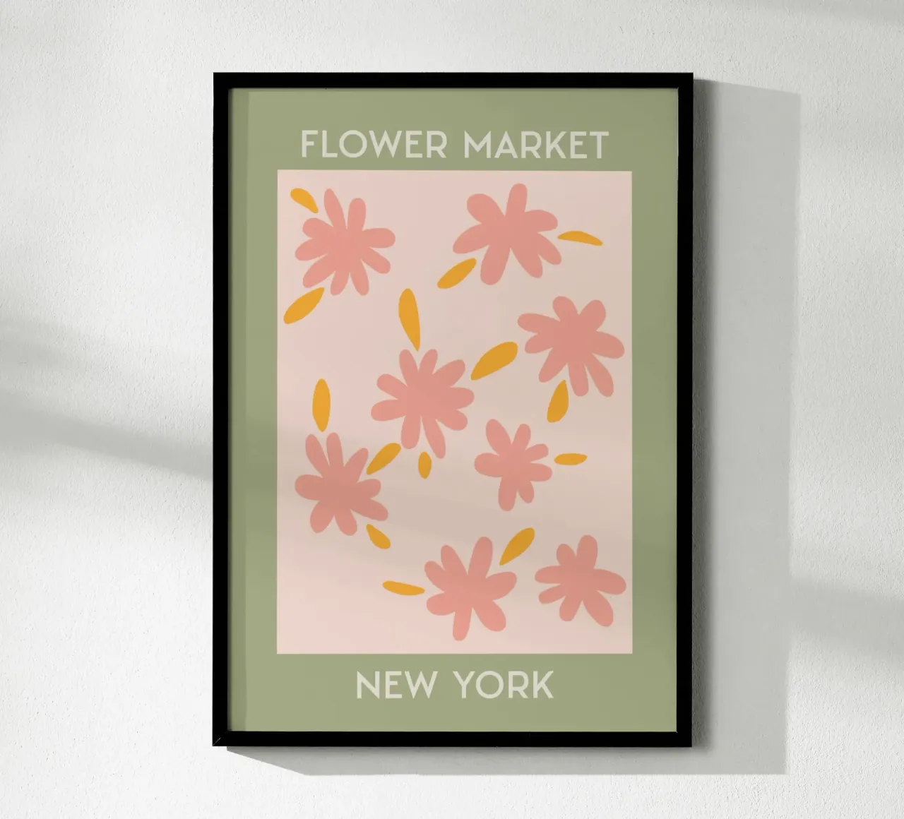 Mercato dei fiori di New York Fiore rosa astratto carta hahnemühle da homdeco