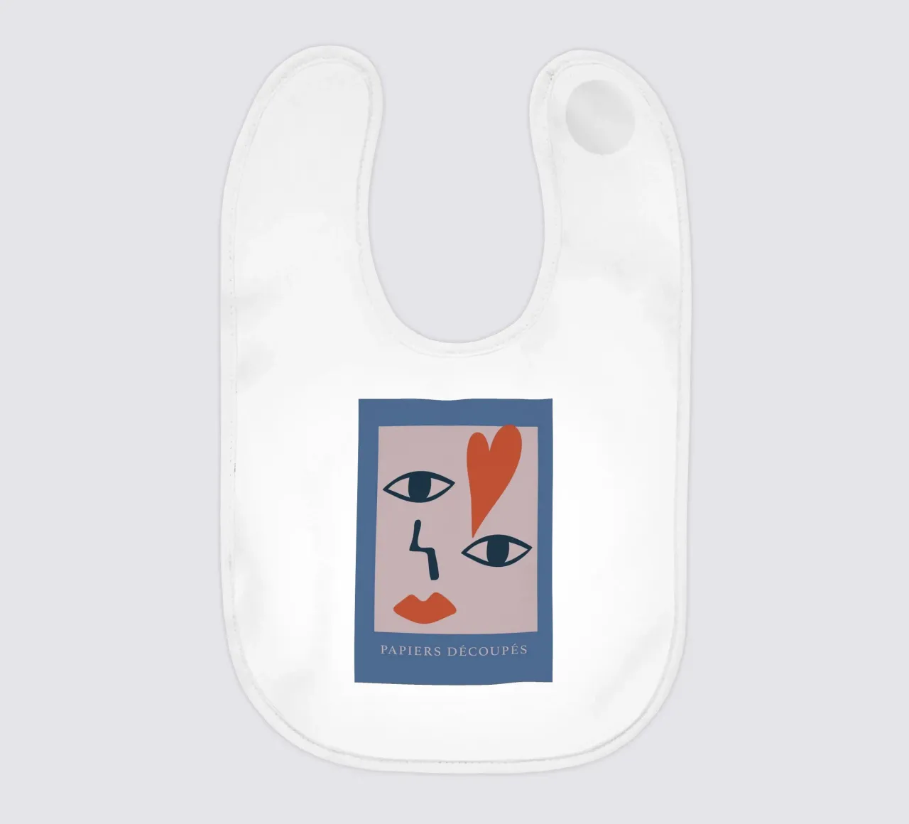 Scherenschnittpapier Abstract Face Heart Print Babylätzchen von homdeco
