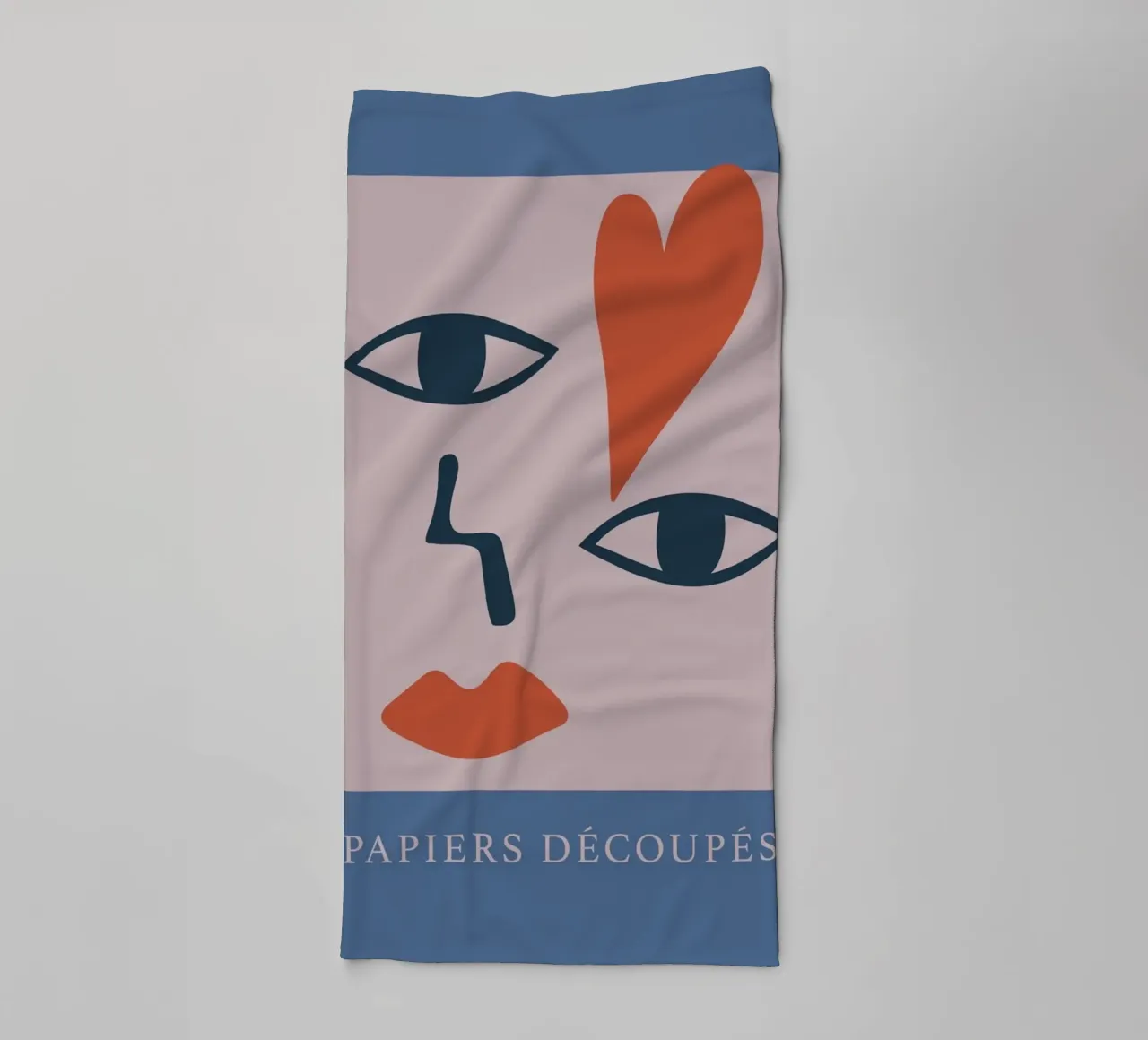 Scherenschnittpapier Abstract Face Heart Print Handtuch von homdeco