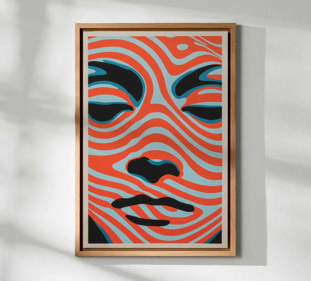 Vloeibare abstractie | 70s Psychedelia trifft Op-Art canvas met Baklijst van Autofocus