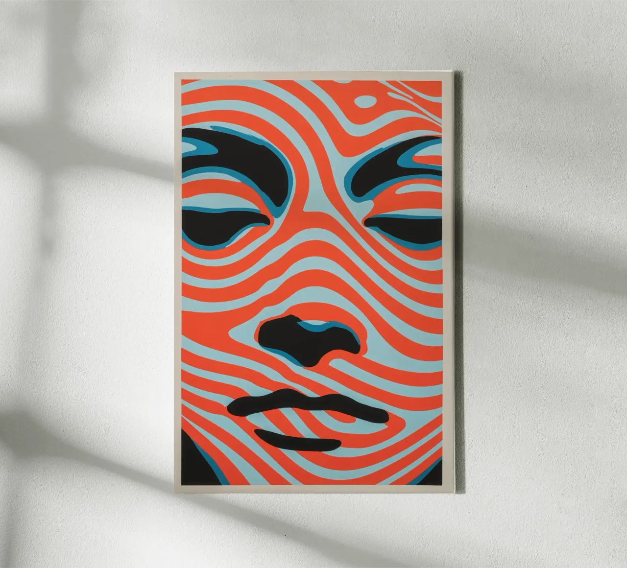 Vloeibare abstractie | 70s Psychedelia trifft Op-Art canvas met Baklijst van Autofocus