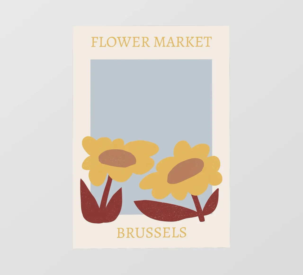 Mercato dei fiori di Bruxelles Fiore giallo astratto telo in pvc da homdeco