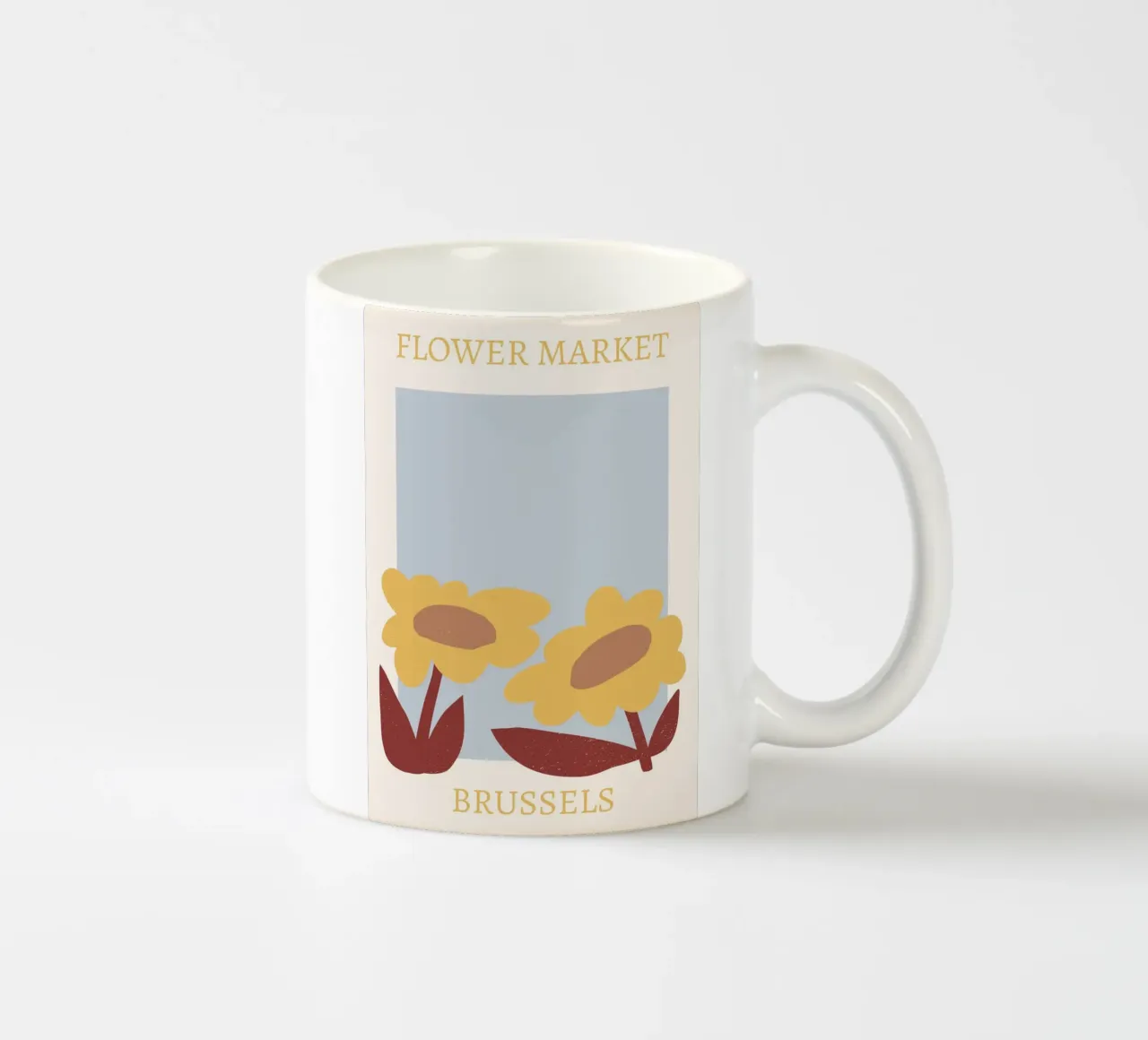 Mercato dei fiori di Bruxelles Fiore giallo astratto tazza in ceramica da homdeco