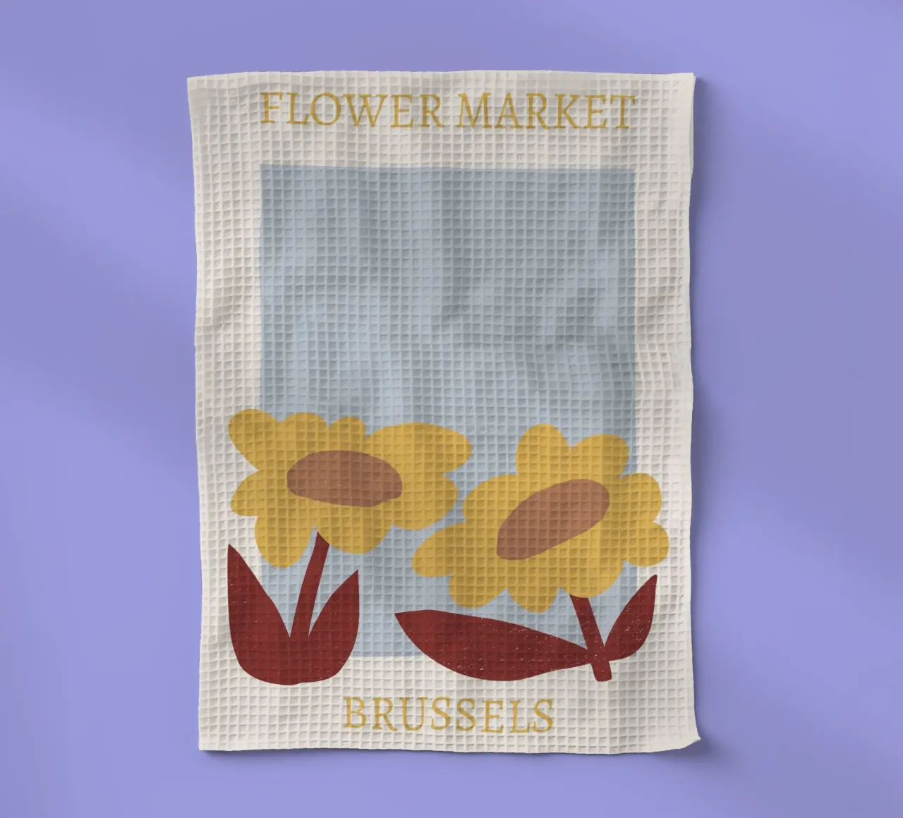 Mercato dei fiori di Bruxelles Fiore giallo astratto canovaccio da cucina da homdeco
