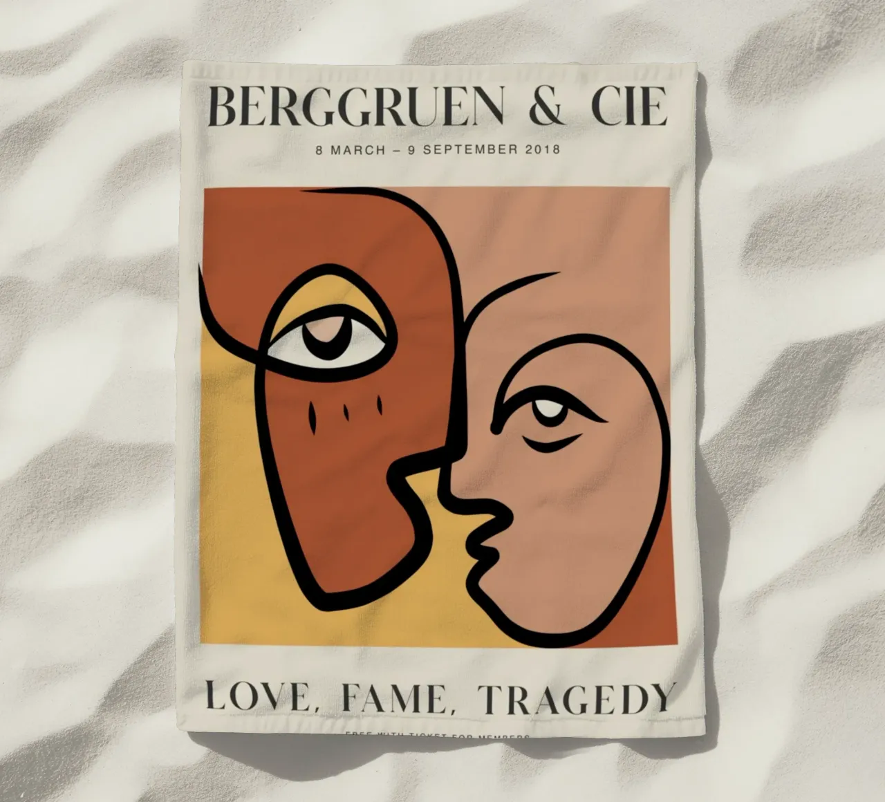 Berggruen & Cie Volti astratti Amore Fama Tragedia telo mare da homdeco