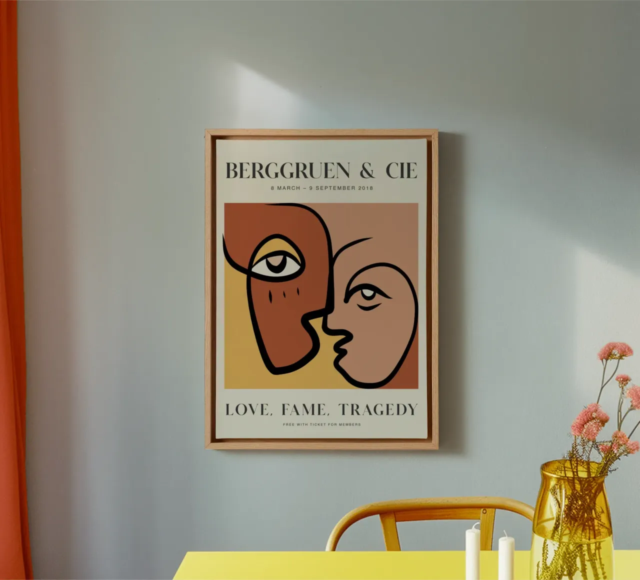 Berggruen & Cie Volti astratti Amore Fama Tragedia tela con Cornice a cassetta da homdeco